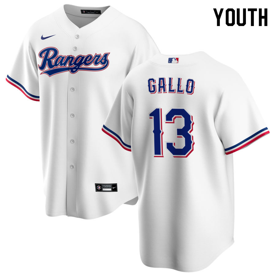 Nike Youth #13 Joey Gallo Texas Rangers Baseball Jerseys Sale-White